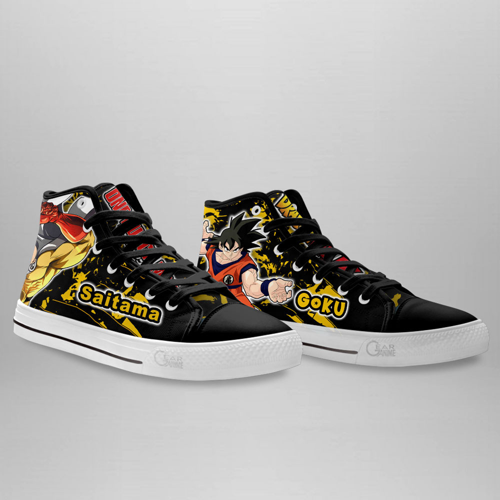 Saitama and Goku High Top Shoes Anime Sneakers