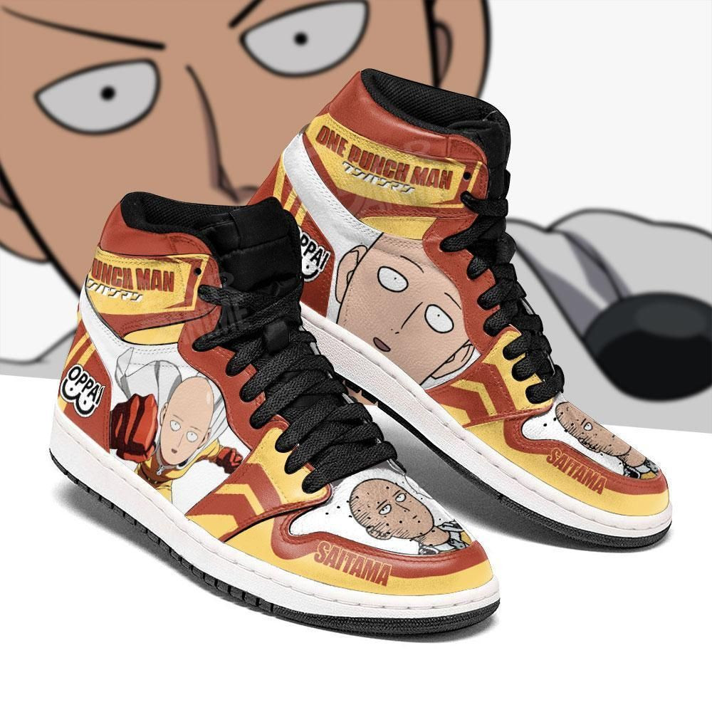Saitama Funny Face One Punch Man Anime 1 High Top Air Jordan Sneaker, Air Jordan Hightop