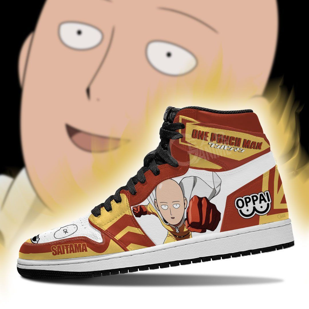 Saitama Funny Face One Punch Man Anime 1 High Top Air Jordan Sneaker, Air Jordan Hightop