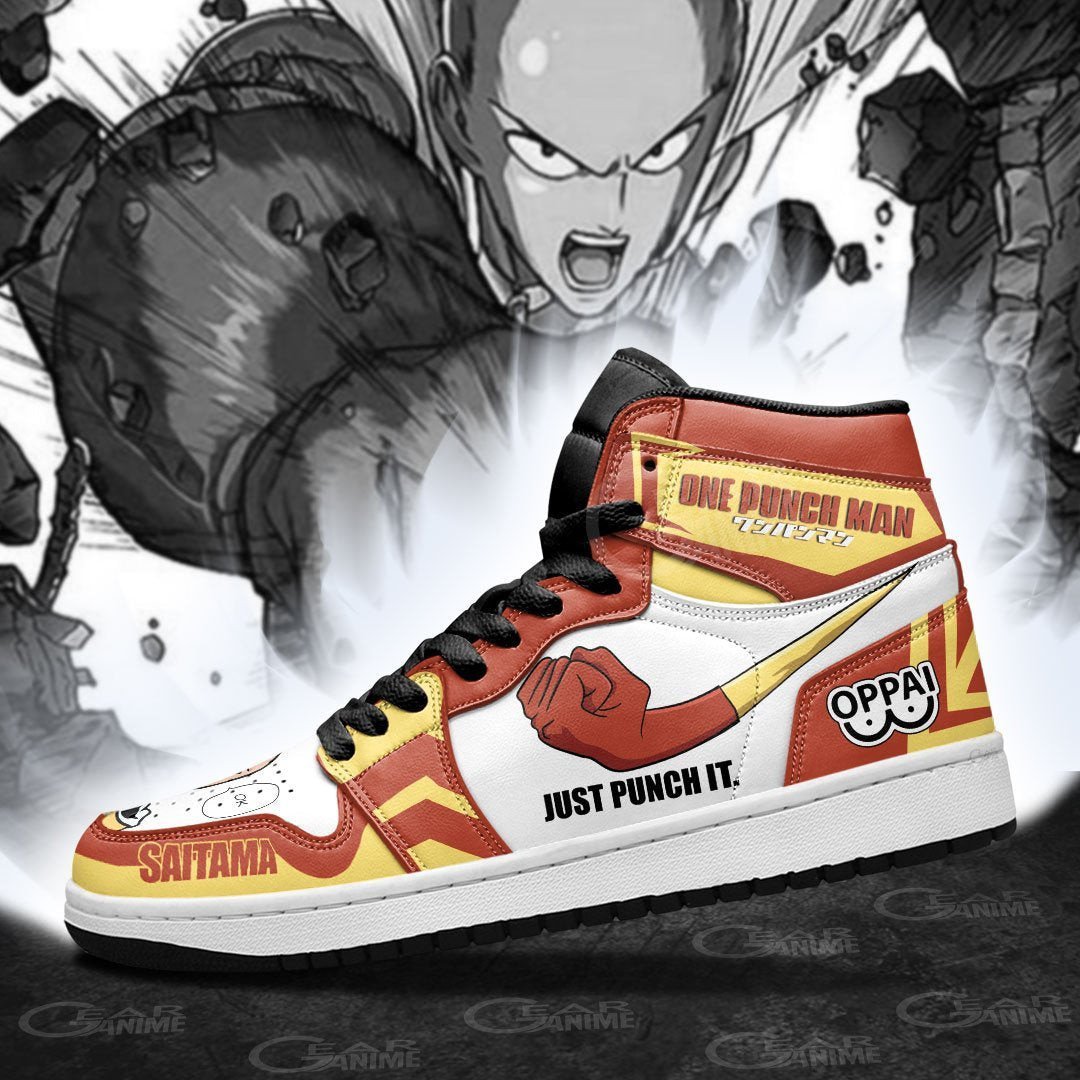 Saitama Just Punch It JD1s Sneakers One Punch Man Anime Shoes, Air Jordan Hightop