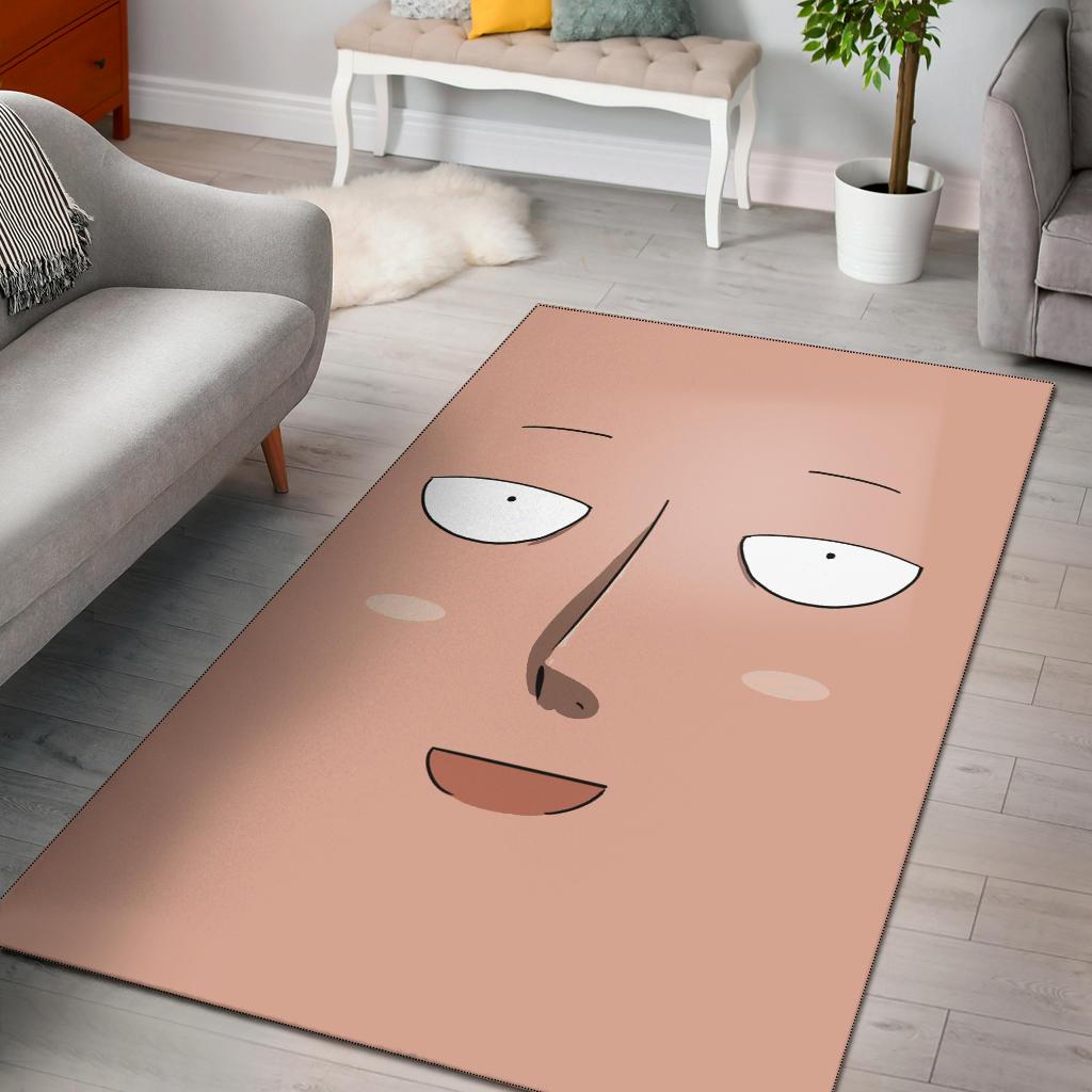 Saitama One Punch Man Face Area Rectangle Rug