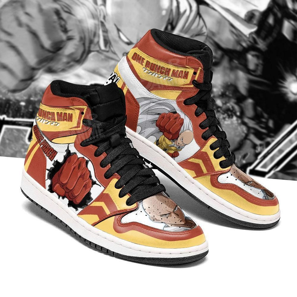 Saitama Serious Punch One Punch Man Anime 1 High Top Air Jordan Sneaker, Air Jordan Hightop