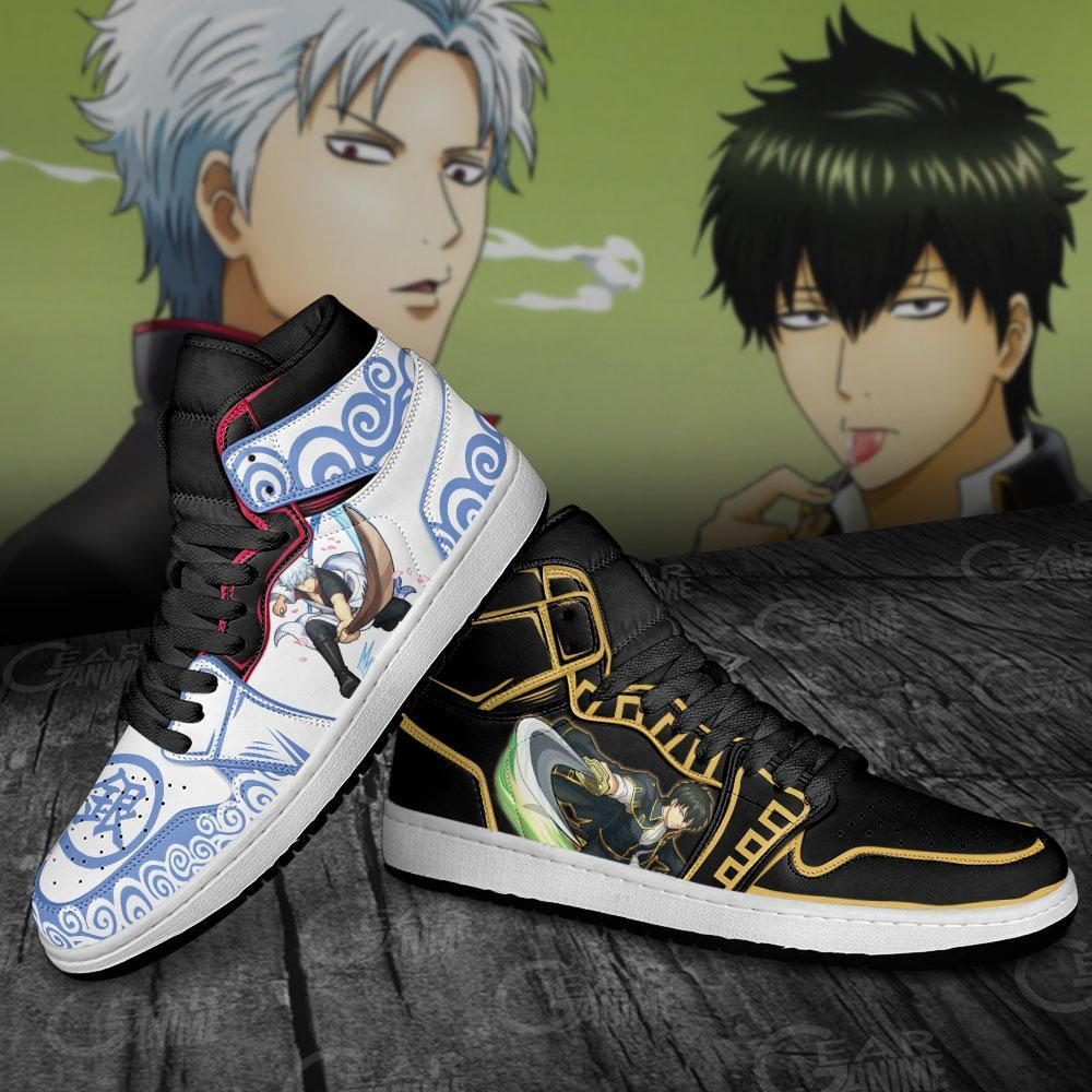 Sakata Gintoki and Toshirou Hijikata JD1s Sneakers Gintama Anime Shoes, Air Jordan Hightop
