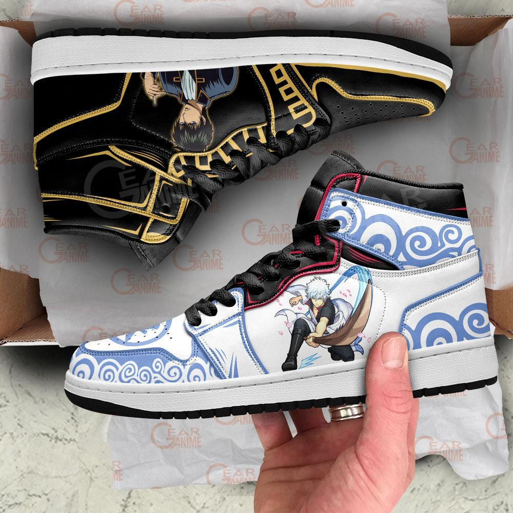 Sakata Gintoki and Toshirou Hijikata JD1s Sneakers Gintama Anime Shoes, Air Jordan Hightop