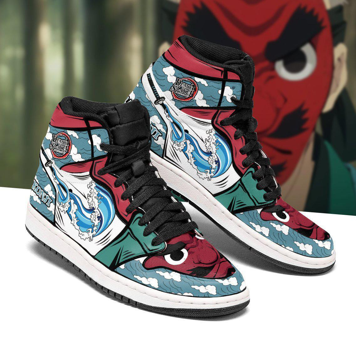 Sakonji JD1s Sneakers Water Breathing Anime Demon Slayer Shoes, Air Jordan Hightop