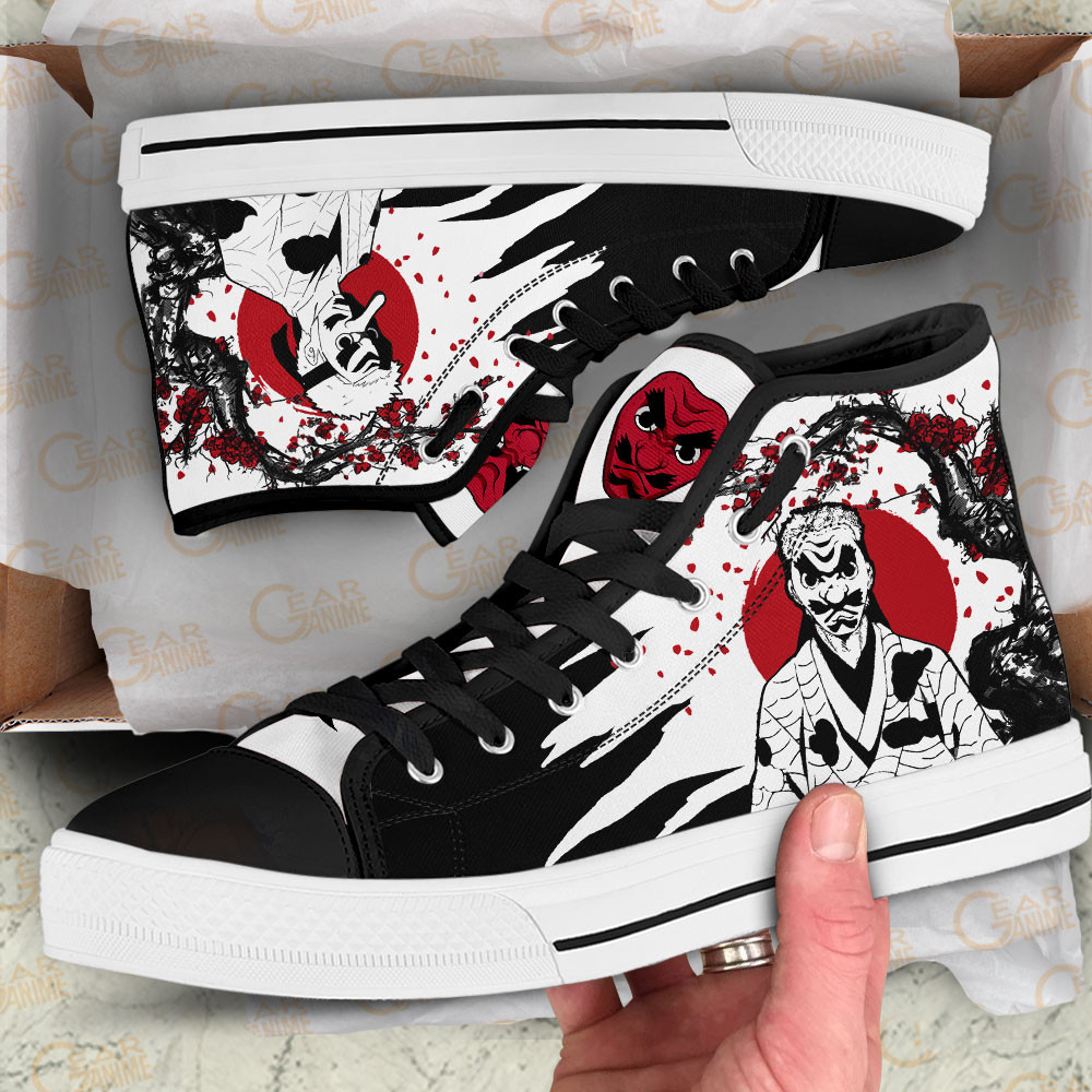 Sakonji Urokodaki High Top Shoes Custom Demon Slayer Sneakers Japan Style