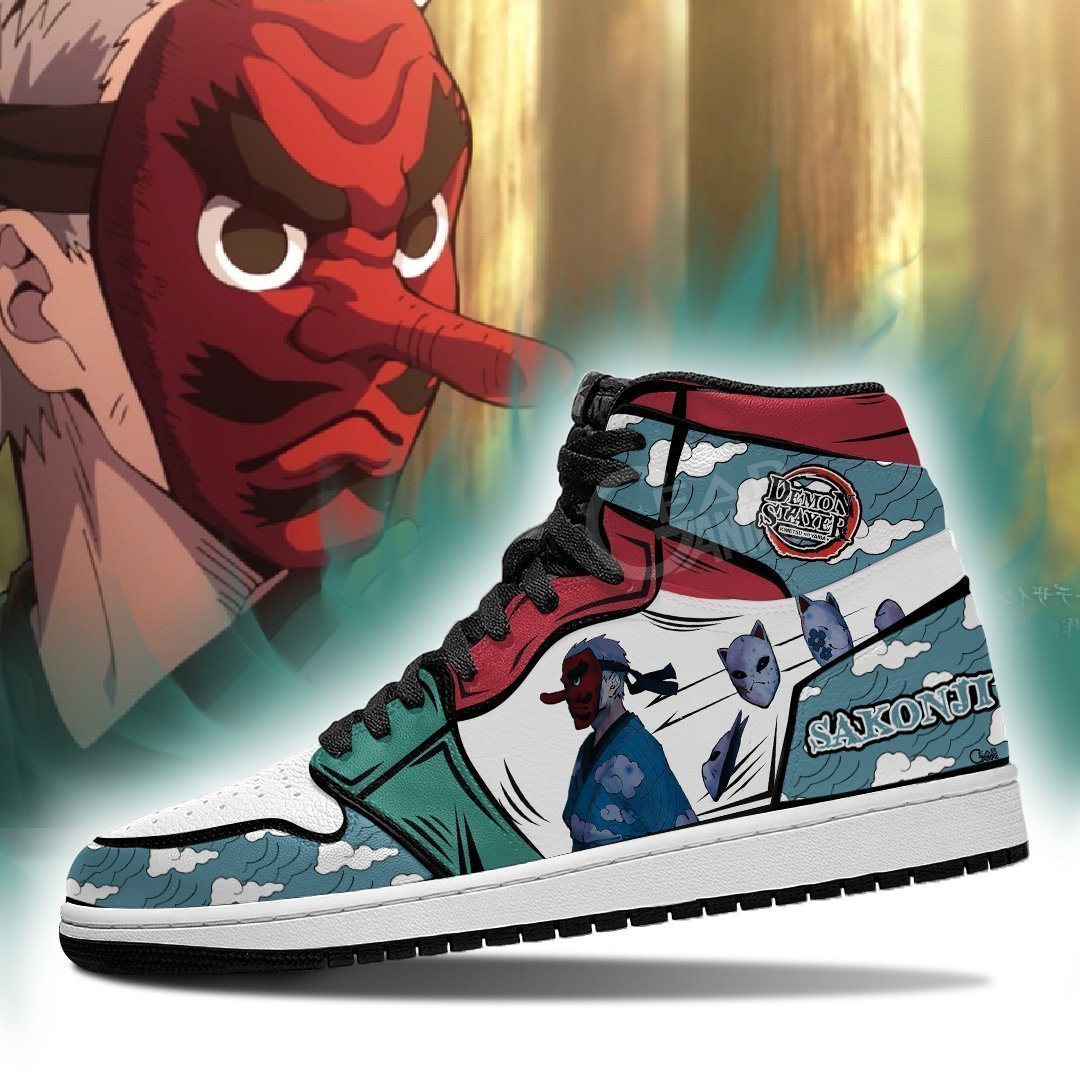Sakonji Urokodaki JD1s Sneakers Anime Demon Slayer Shoes, Air Jordan Hightop