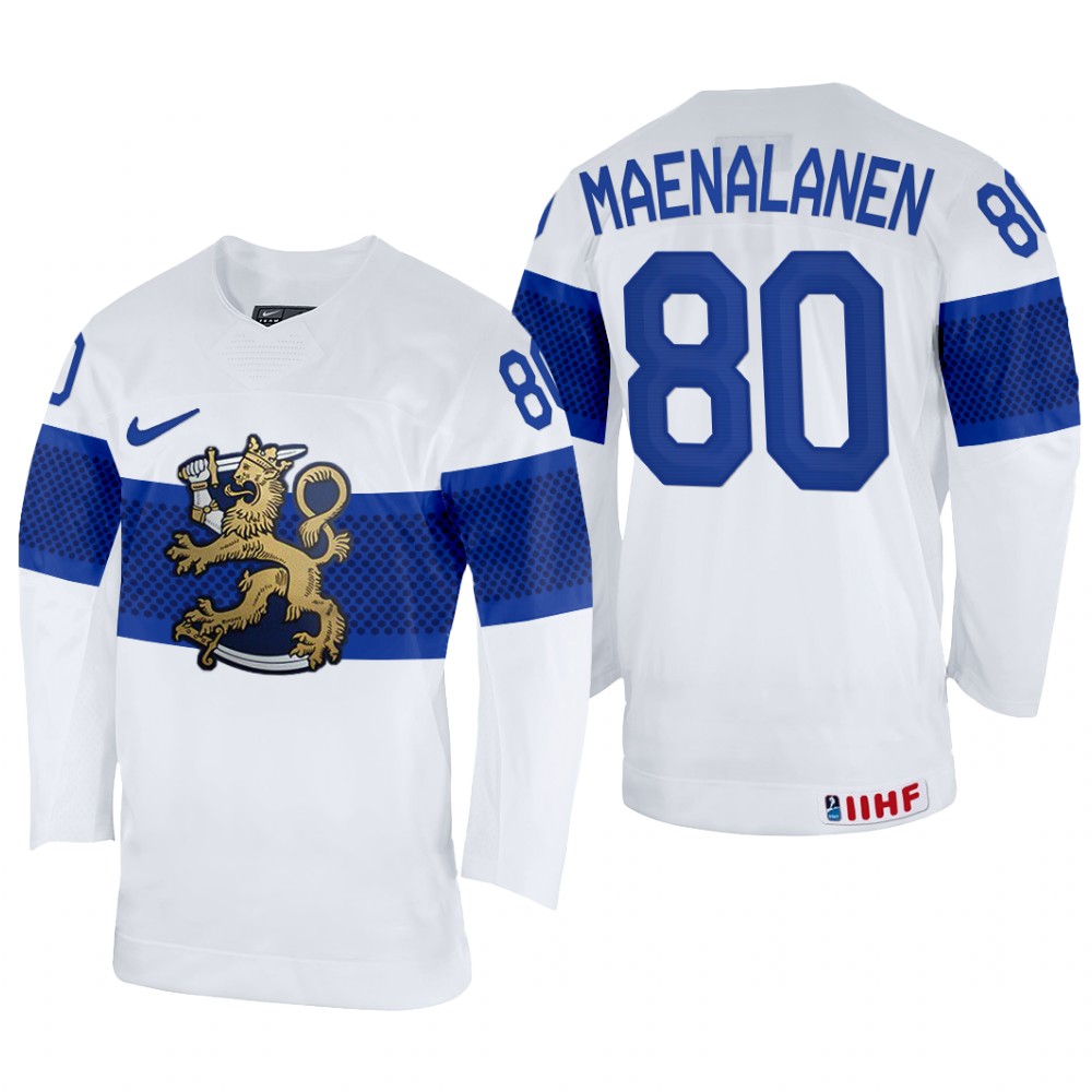 Saku Maenalanen Finland White Home Jersey 2022 IIHF World Championship