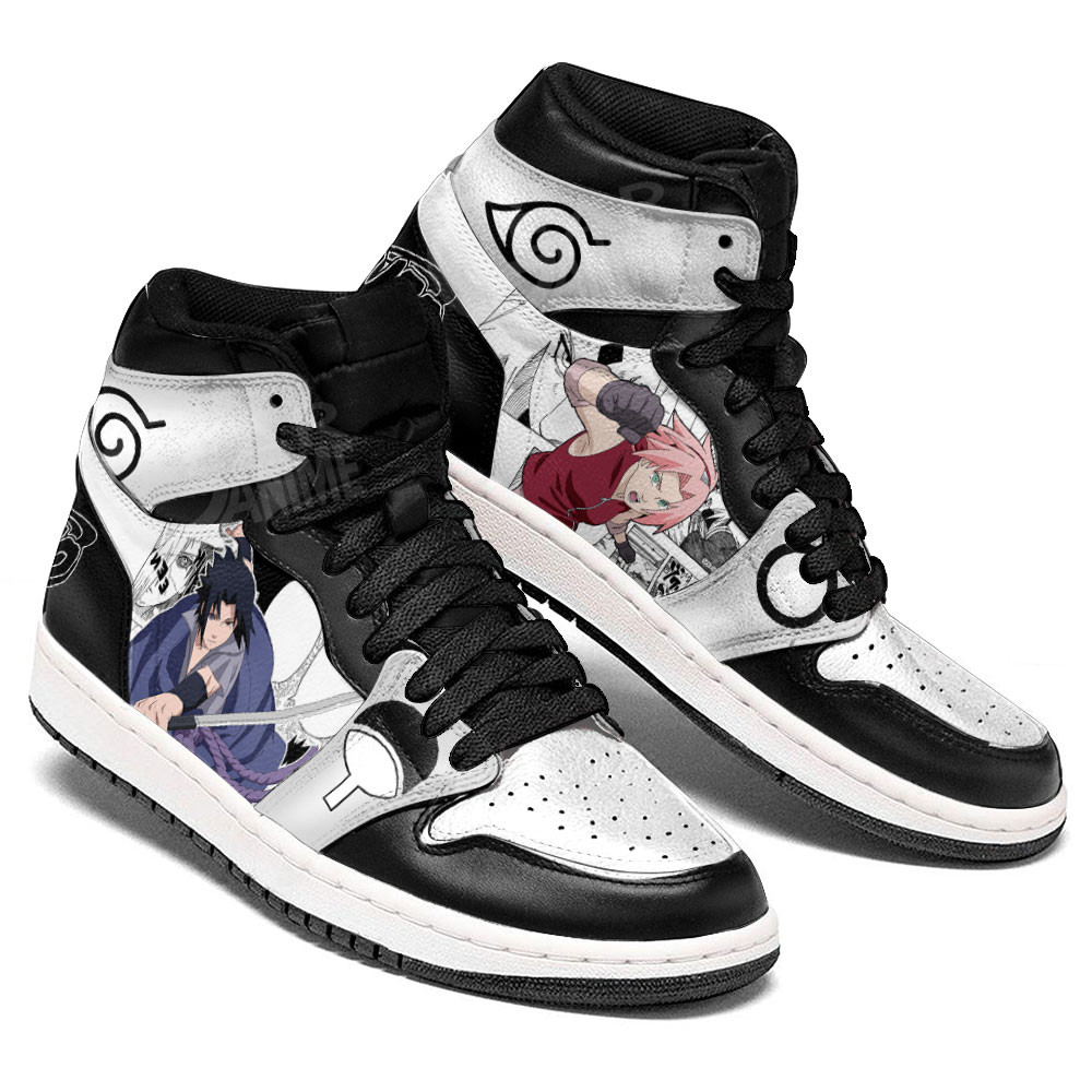 Sakura Haruno and Sasuke Uchiha JD1s Sneakers Manga Anime Shoes, Air Jordan Hightop