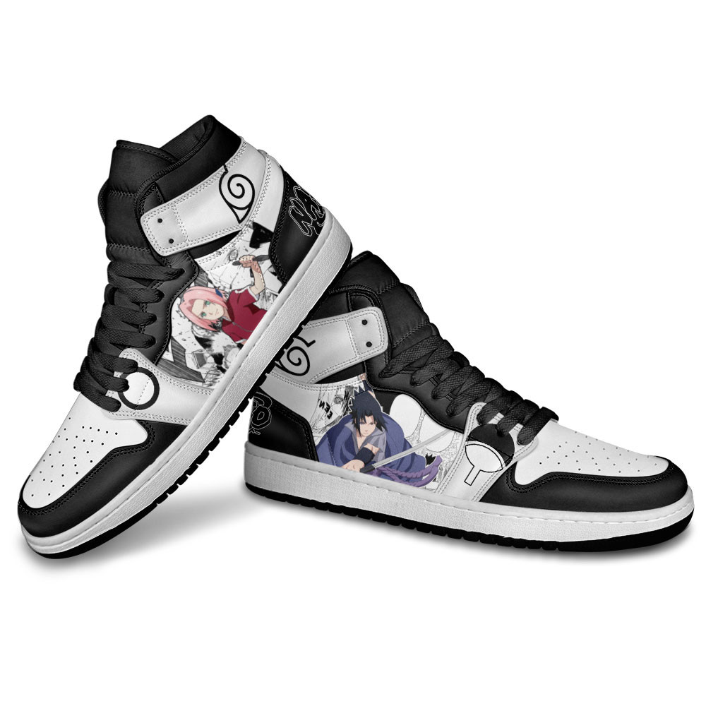 Sakura Haruno and Sasuke Uchiha JD1s Sneakers Manga Anime Shoes, Air Jordan Hightop