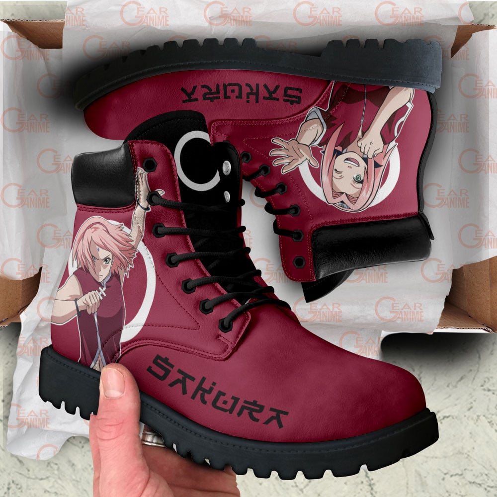 Sakura Haruno Boots Custom Shoes For Anime Fans