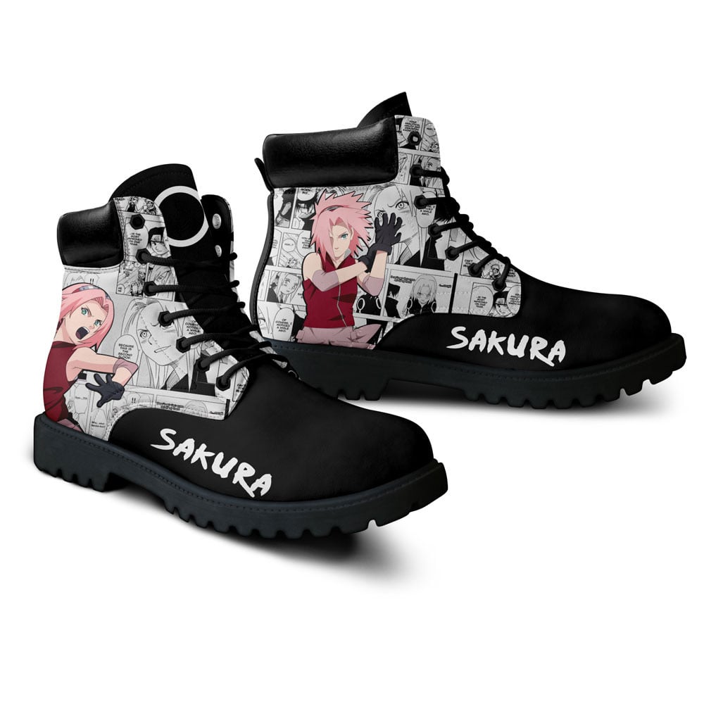 Sakura Haruno Boots Manga Anime Custom Shoes
