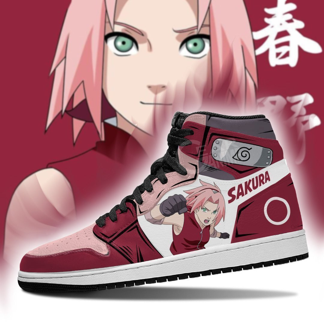 Sakura Haruno JD1s Sneakers Symbol Anime Shoes For Fan, Air Jordan Hightop
