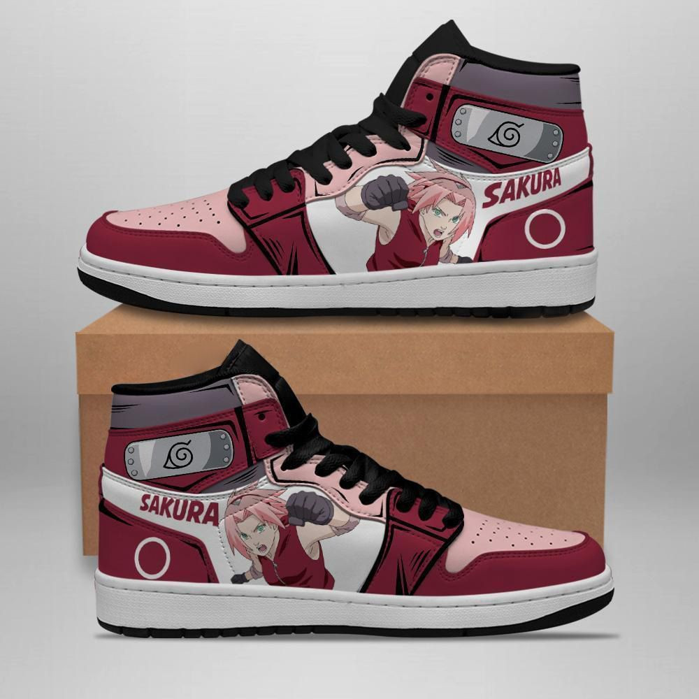 Sakura Haruno Naruto Anime 1 High Top Air Jordan Sneaker, Air Jordan Hightop