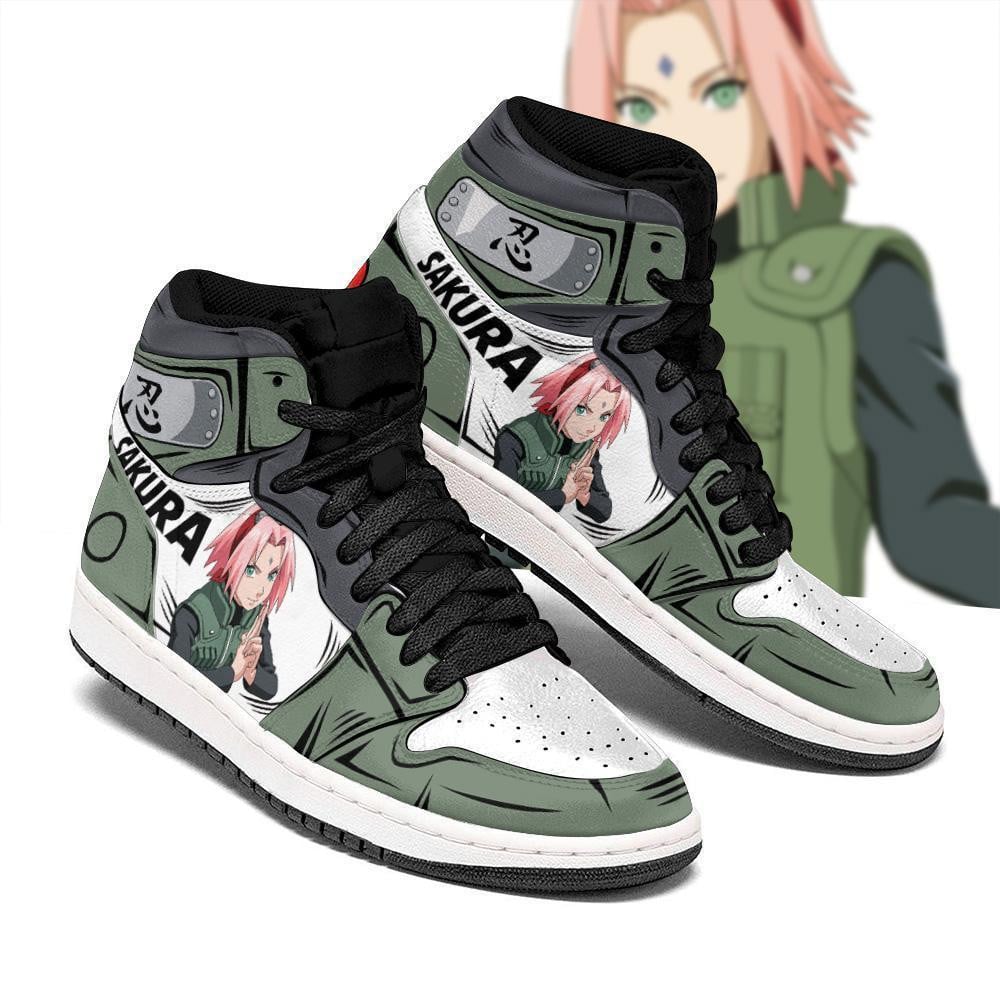 Sakura Haruno Shoes Uniform Costume Anime JD1s Sneakers, Air Jordan Hightop