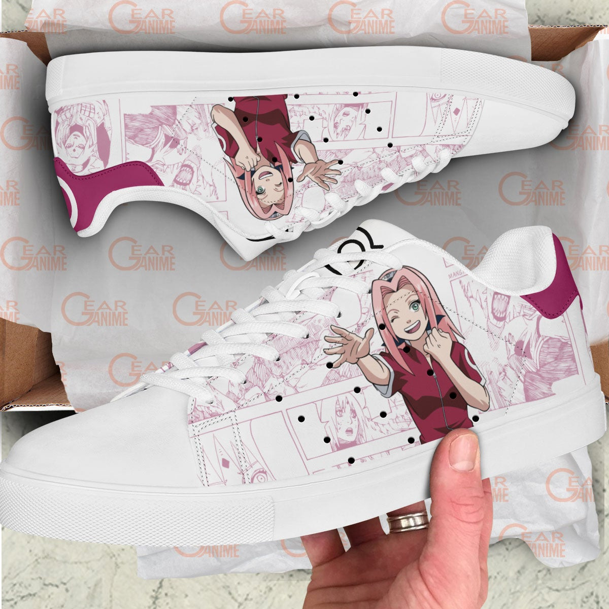 Sakura Haruno Skate Sneakers Custom NRT Anime Shoes