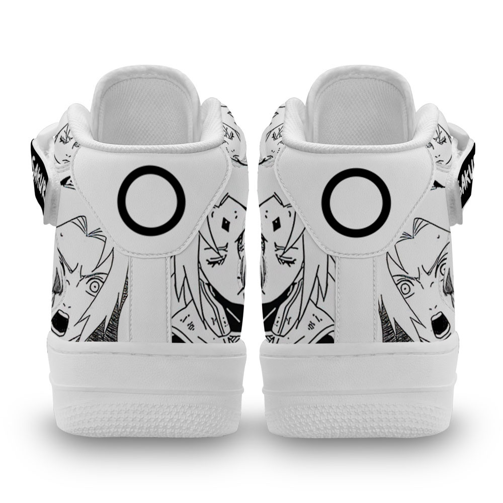 Sakura Haruno Sneakers Air Mid Custom Anime Shoes Mix Manga