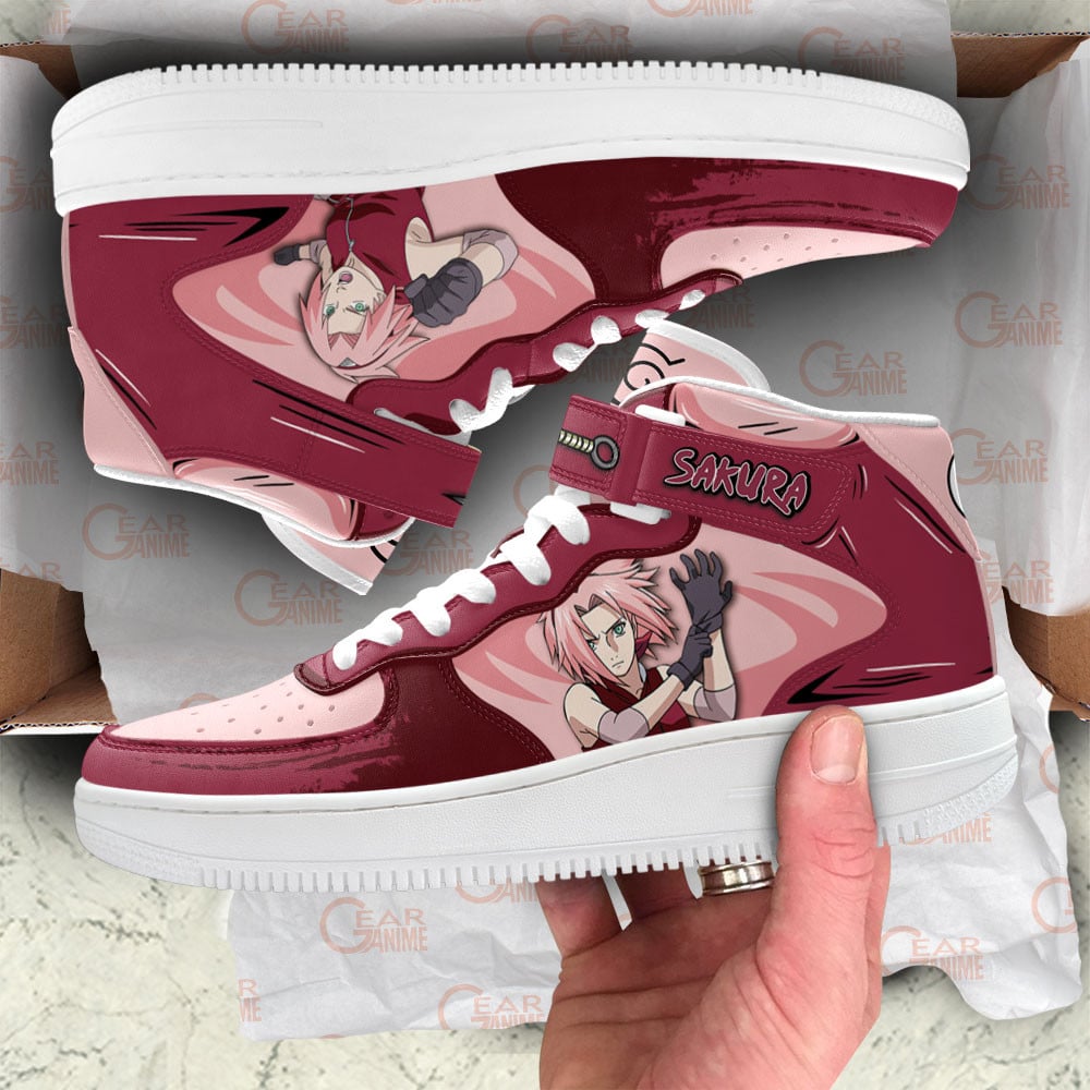 Sakura Haruno Sneakers Air Mid Custom Anime Shoes