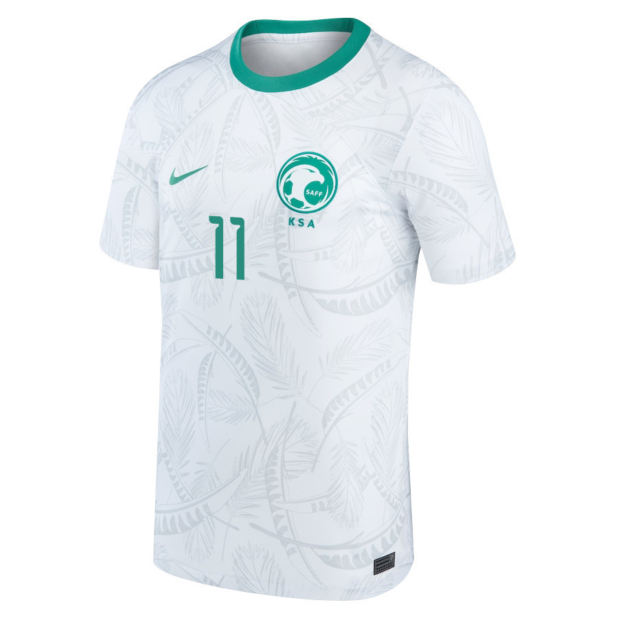 Saleh Al-Shehri 11 Saudi Arabia National Team FIFA World Cup Qatar 2022 Patch Men Soccer Jersey – Home