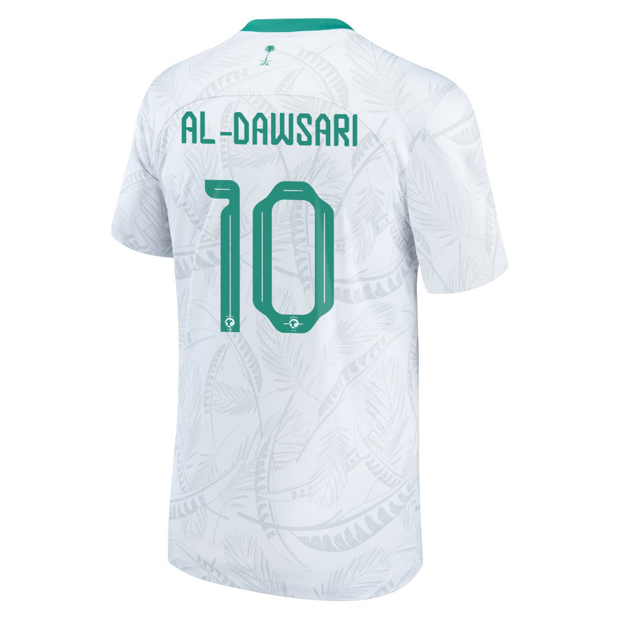 Salem Al-Dawsari 10 Saudi Arabia National Team FIFA World Cup Qatar 2022 Patch Men Soccer Jersey – Home