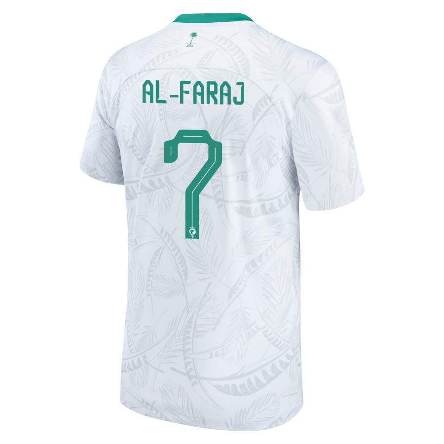 Salman Al-Faraj 7 Saudi Arabia National Team FIFA World Cup Qatar 2022 Patch Men Soccer Jersey – Home