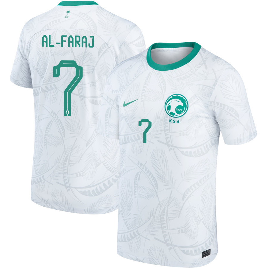 Salman Al-Faraj 7 Saudi Arabia National Team Qatar World Cup 2022-23 Home Soccer Jersey