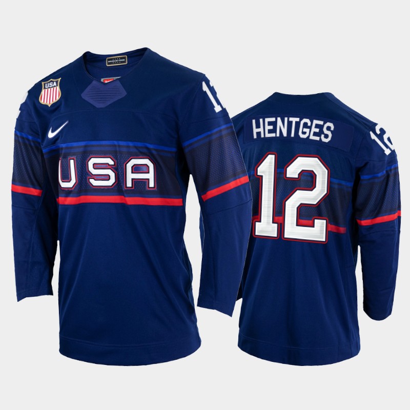 Sam Hentges USA Blue Jersey 2022 Winter Olympics