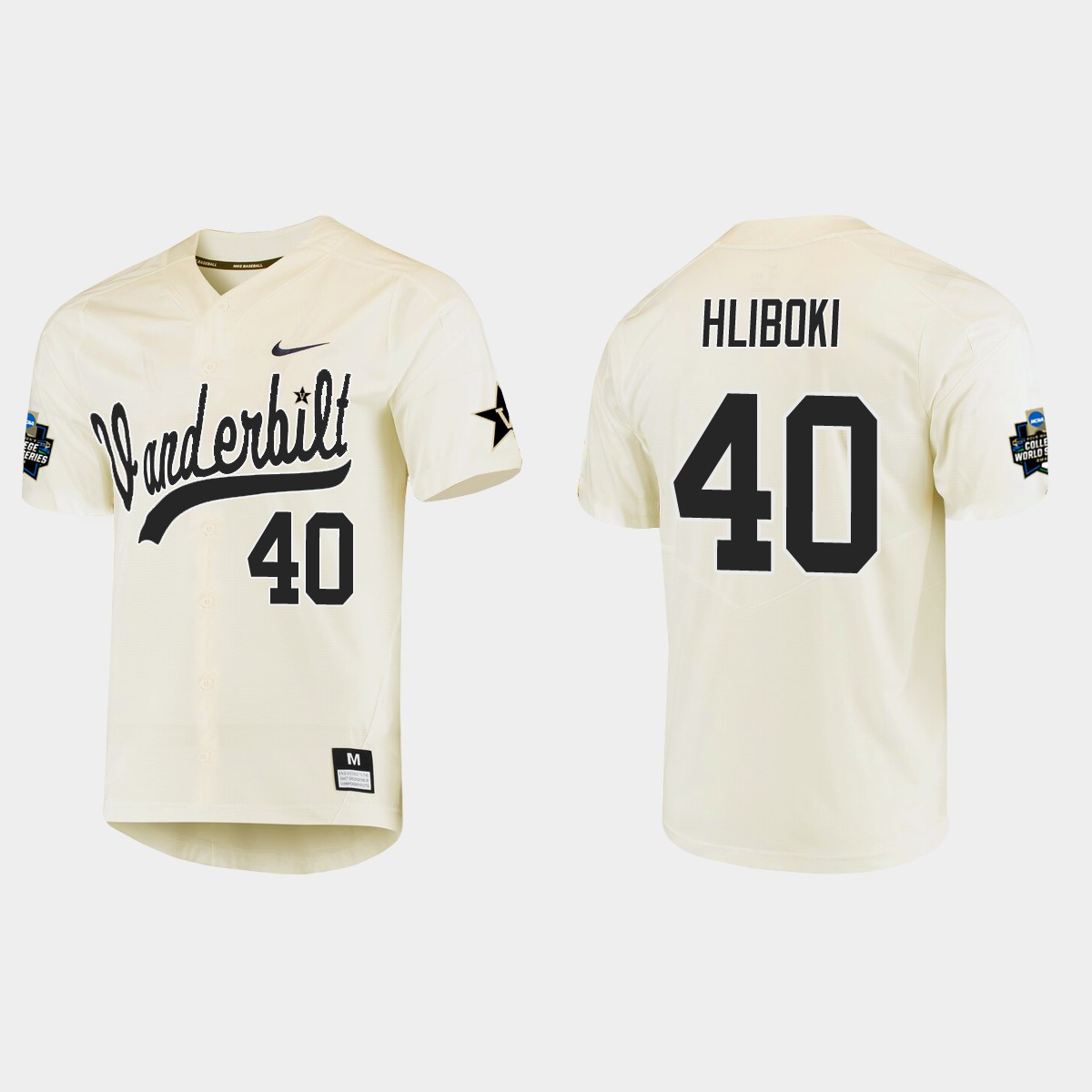 Sam Hliboki Vanderbilt Commodores College World Series Jersey - Cream