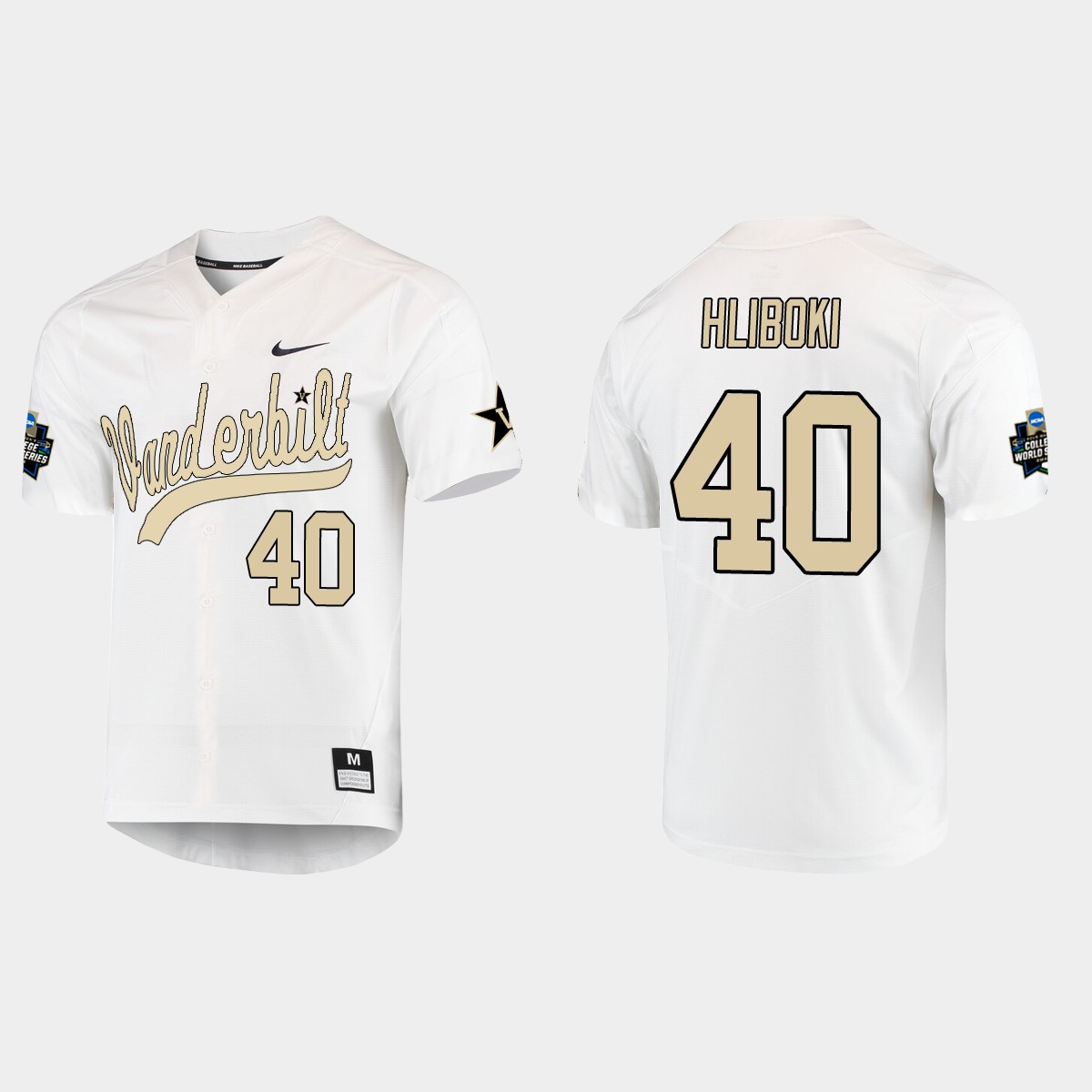 Sam Hliboki Vanderbilt Commodores College World Series Jersey - White