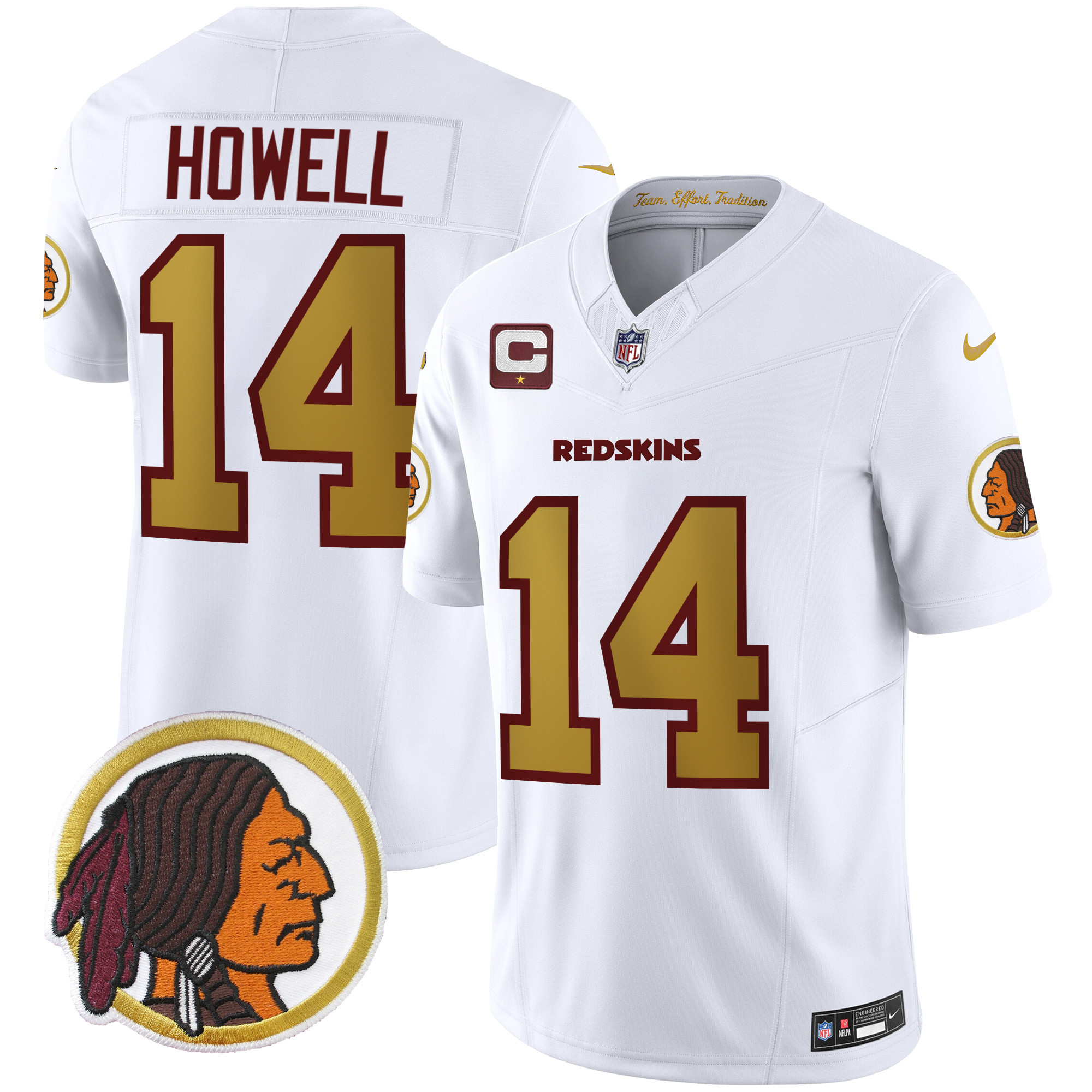 Sam Howell Men's Washington Redskins Throwback Vapor Limited White Jersey - All Stitched 
