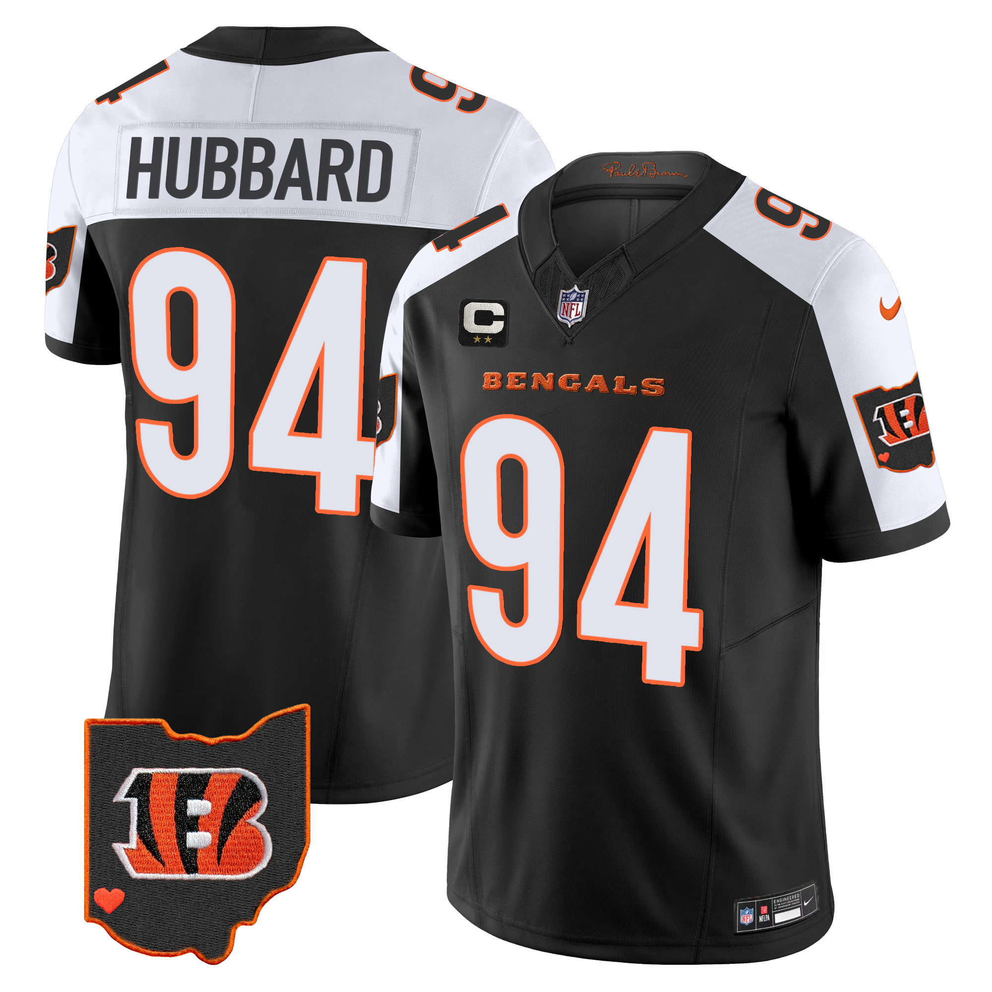 Sam Hubbard Men's Cincinnati Bengals Ohio Patch Vapor Limited Alternate Jersey - All Stitched 