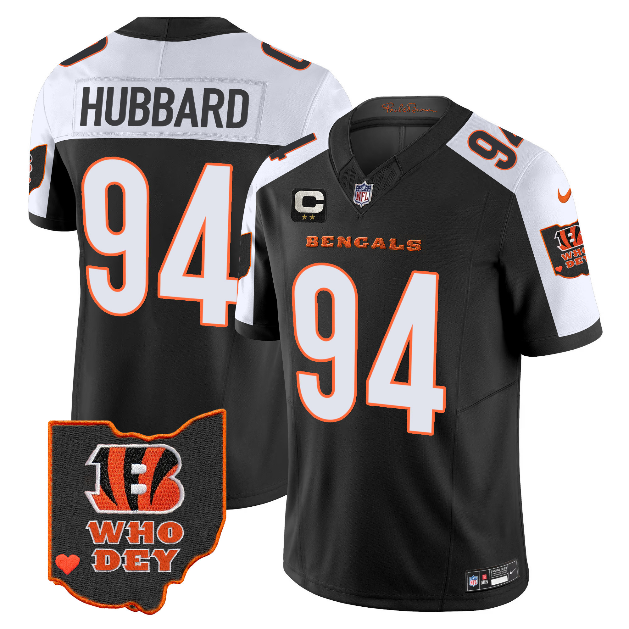 Sam Hubbard Men's Cincinnati Bengals Ohio Patch Vapor Limited Alternate Jersey - All Stitched 
