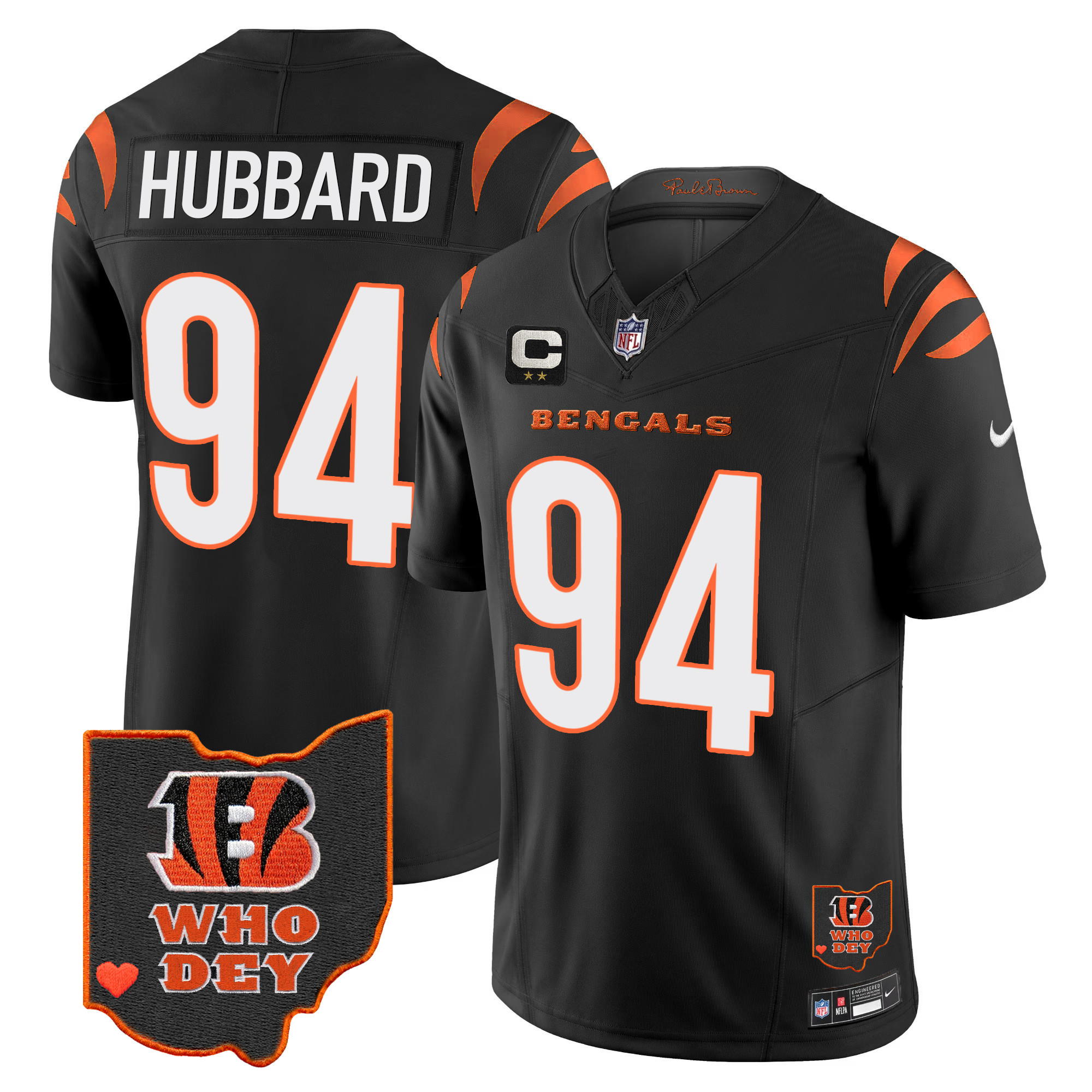 Sam Hubbard Men's Cincinnati Bengals Ohio Patch Vapor Limited Black Jersey - All Stitched 