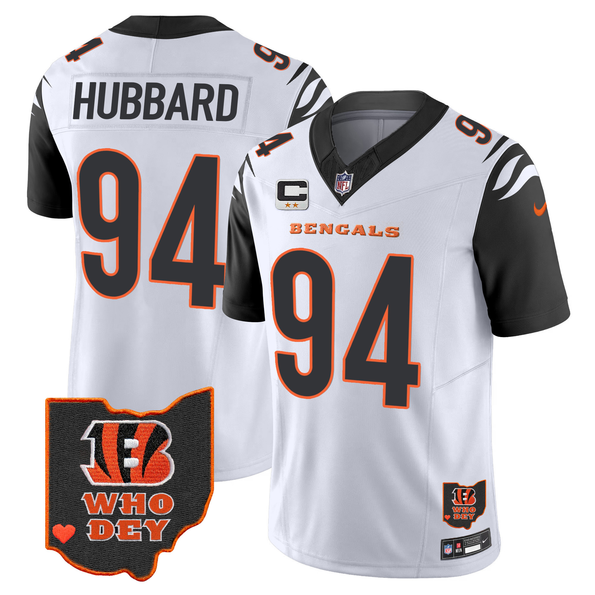 Sam Hubbard Men's Cincinnati Bengals Ohio Patch Vapor Limited Color Rush Jersey - All Stitched 