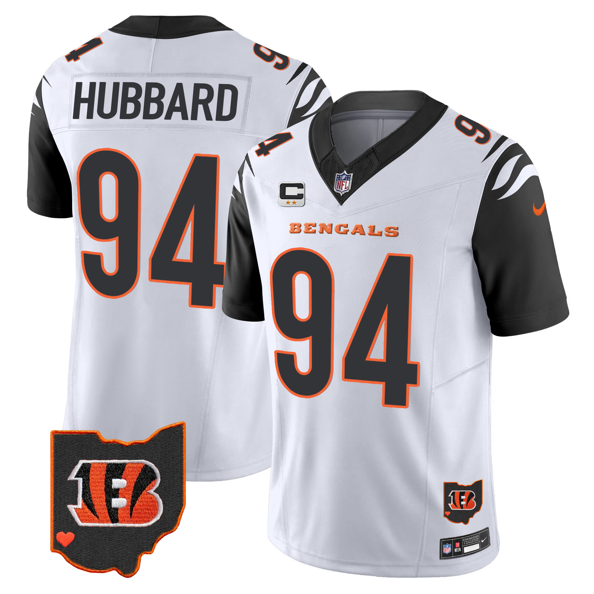 Sam Hubbard Men's Cincinnati Bengals Ohio Patch Vapor Limited Color Rush Jersey - All Stitched 