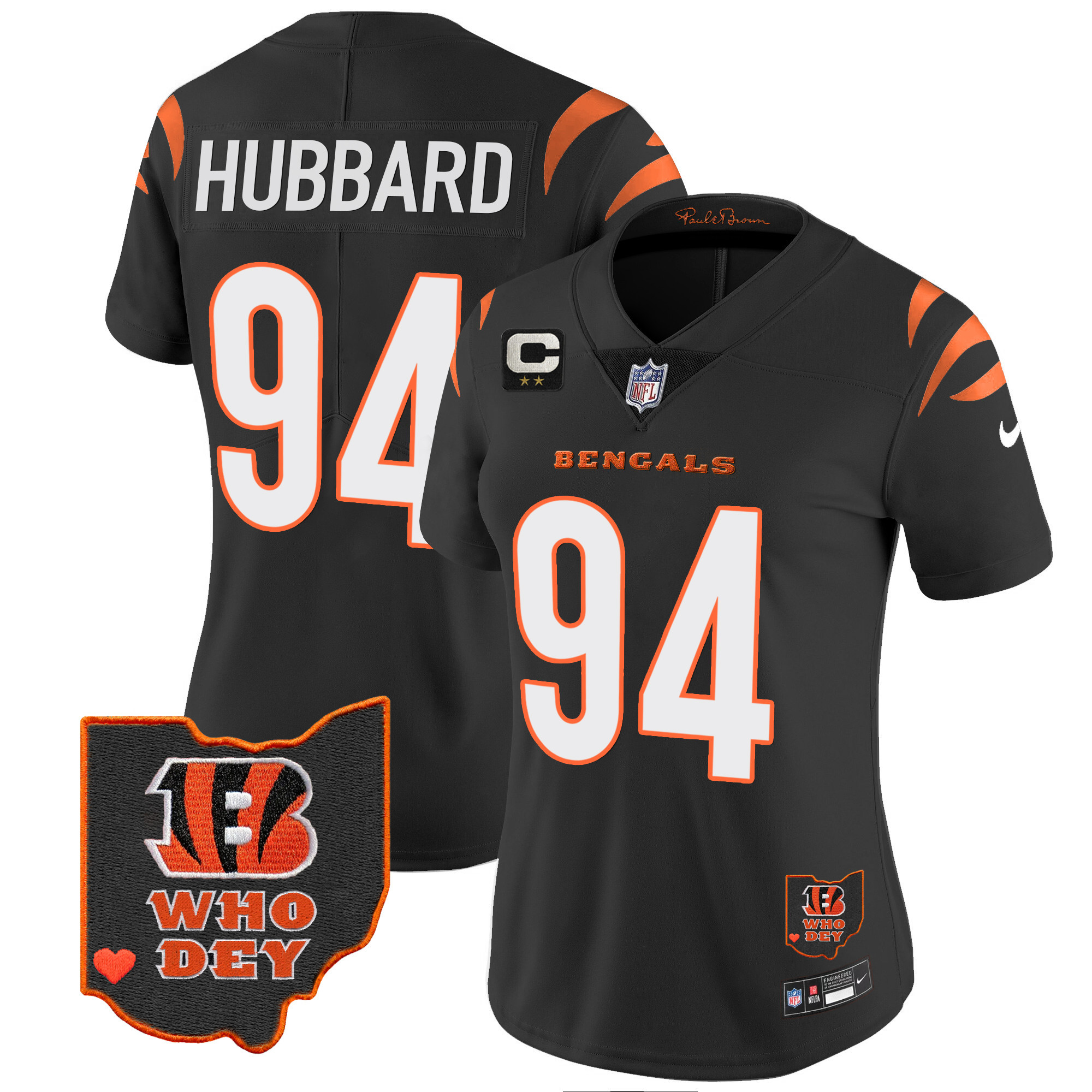 Sam Hubbard Women's Cincinnati Bengals Ohio Patch Vapor Limited Black Jersey - All Stitched 
