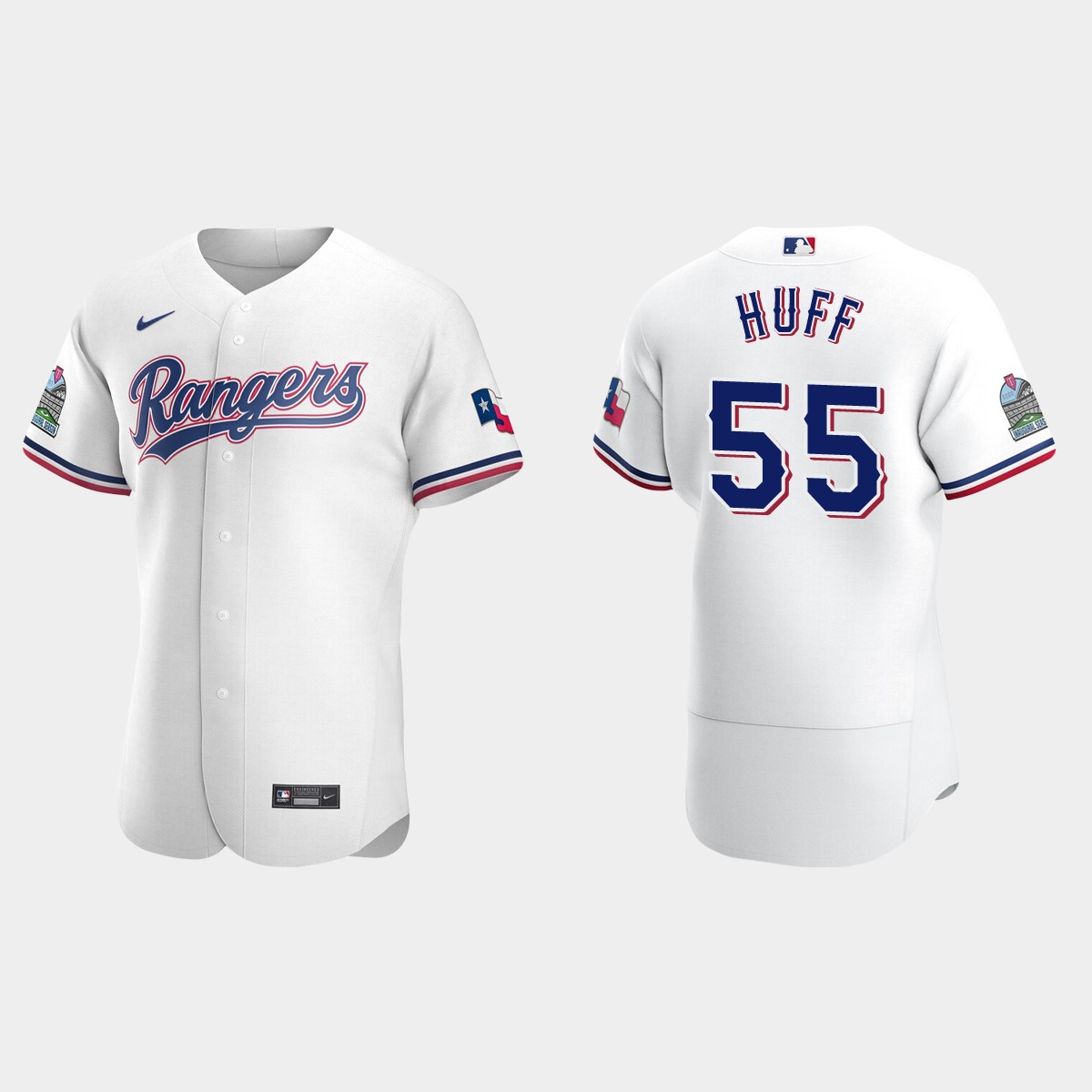 Sam Huff #55 Texas Rangers Home Jersey - White