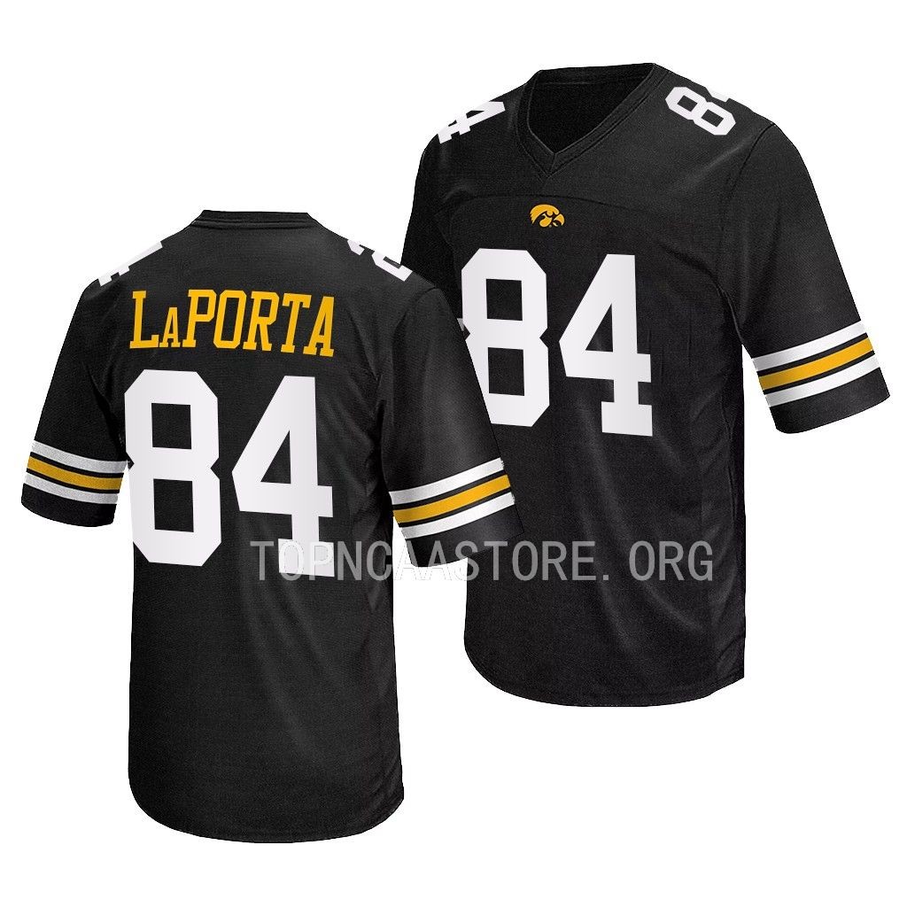 Sam LaPorta Iowa Hawkeyes #84 Black Jersey 2022 Men's Uniform
