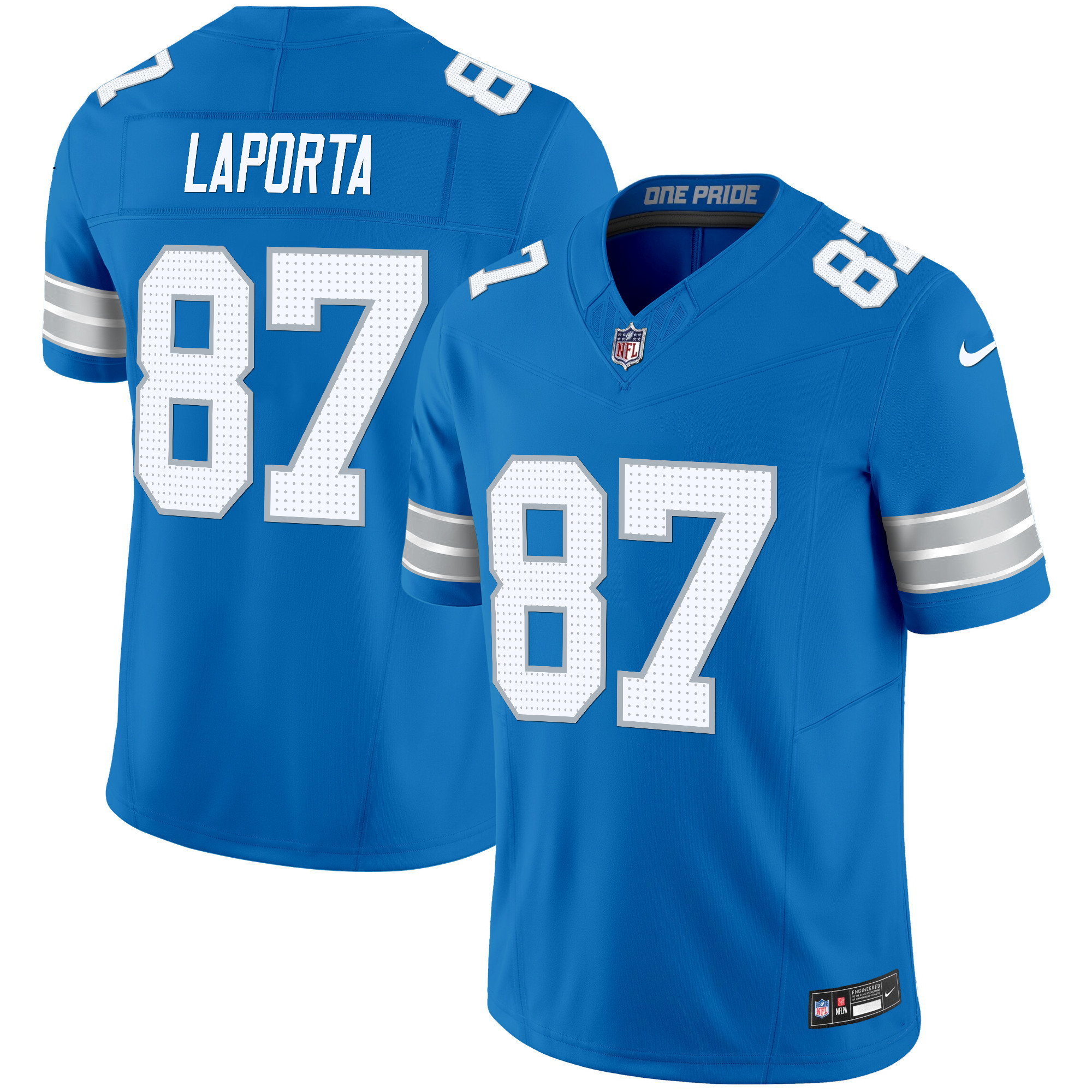 Sam Laporta Men's Detroit Lions 2024 Vapor Limited Blue Jersey - All Stitched 