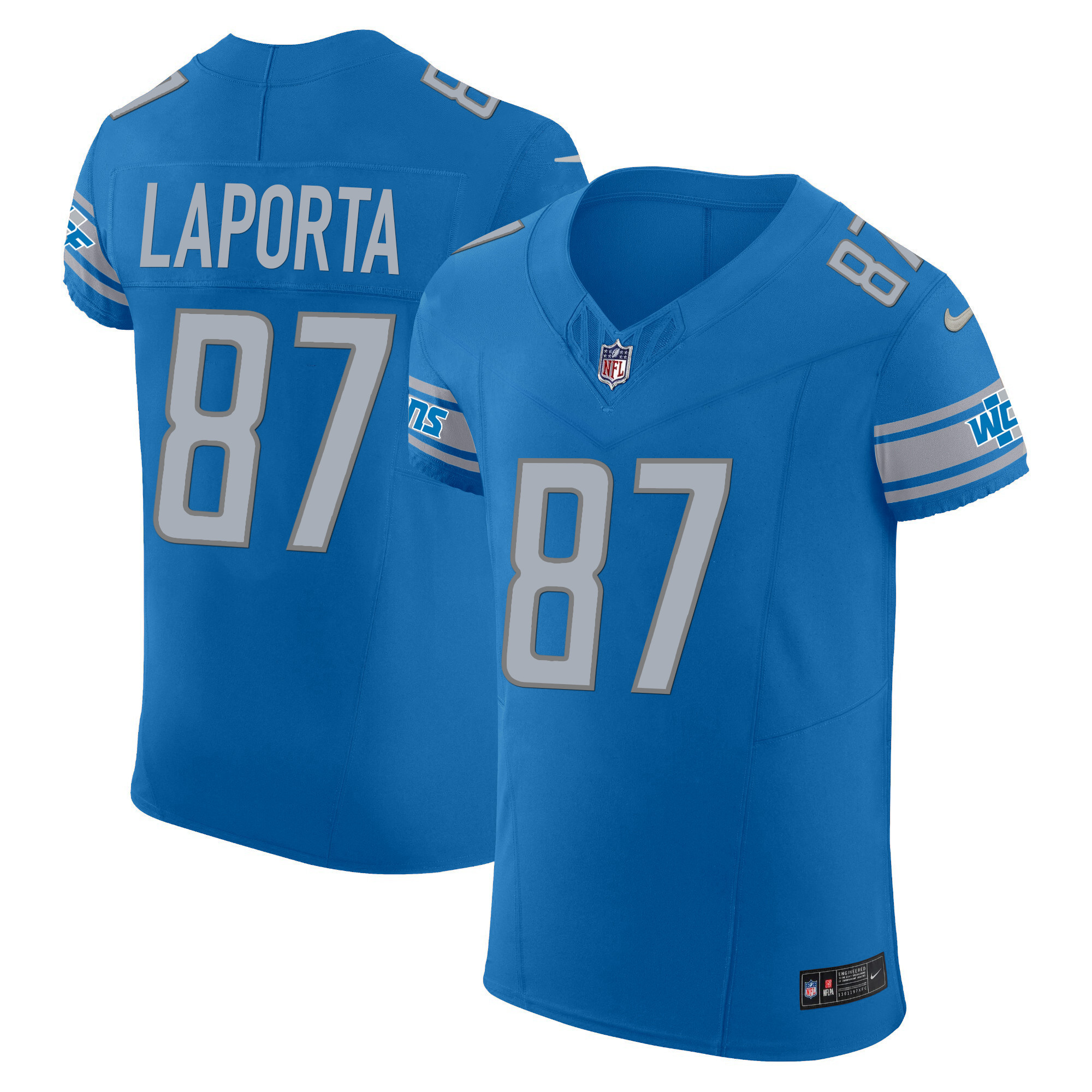 Sam Laporta Men's Detroit Lions Vapor Elite Blue Jersey - All Stitched 