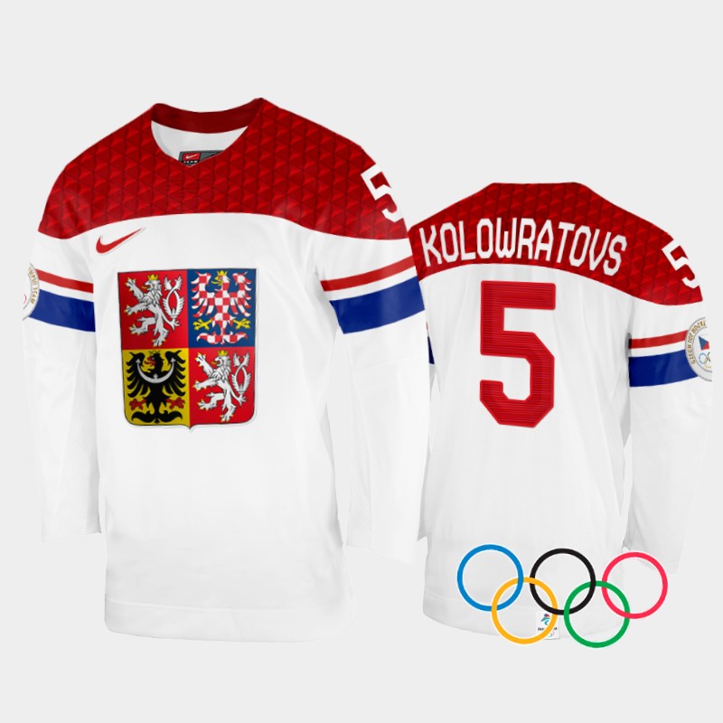 Samantha Kolowratovs Czech Republic Women's White Home Jersey 2022 Winter Olympics