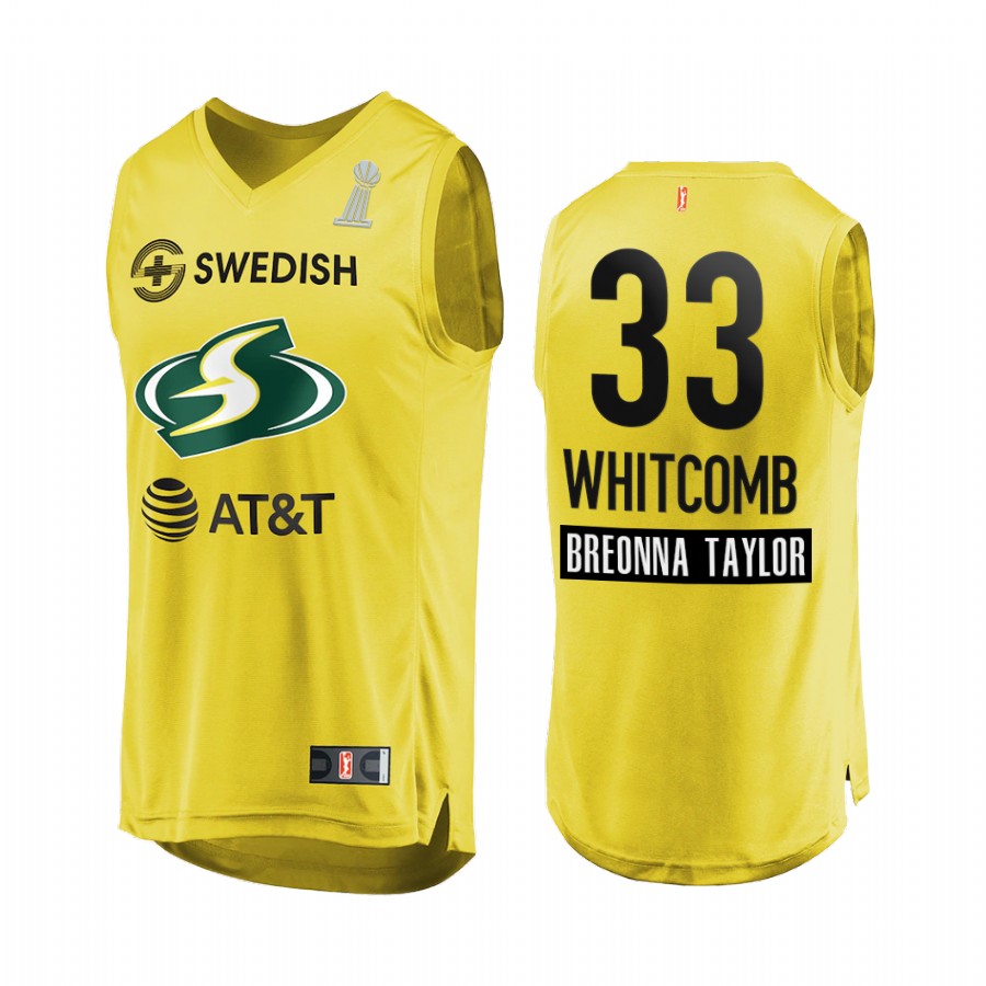 Sami Whitcomb WNBA 2020 WNBA Finals Champions Men Yellow Jersey