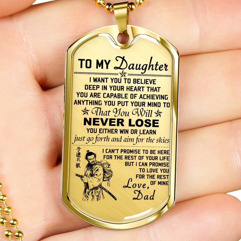 Samurai – Dad To Daughter – Never Lose – English – Military Ball Chain