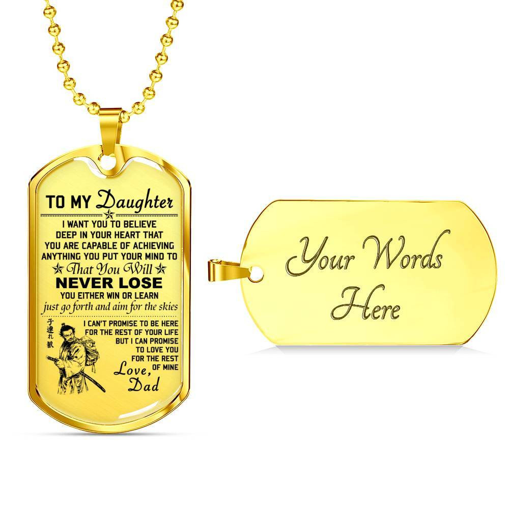 Samurai – Dad To Daughter – Never Lose – English – Military Ball Chain