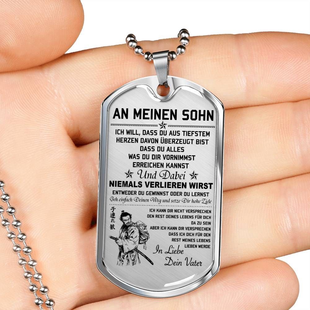 Samurai – Dad To Son – Never Lose – German – Military Ball Chain