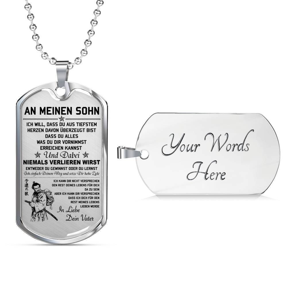 Samurai – Dad To Son – Never Lose – German – Military Ball Chain