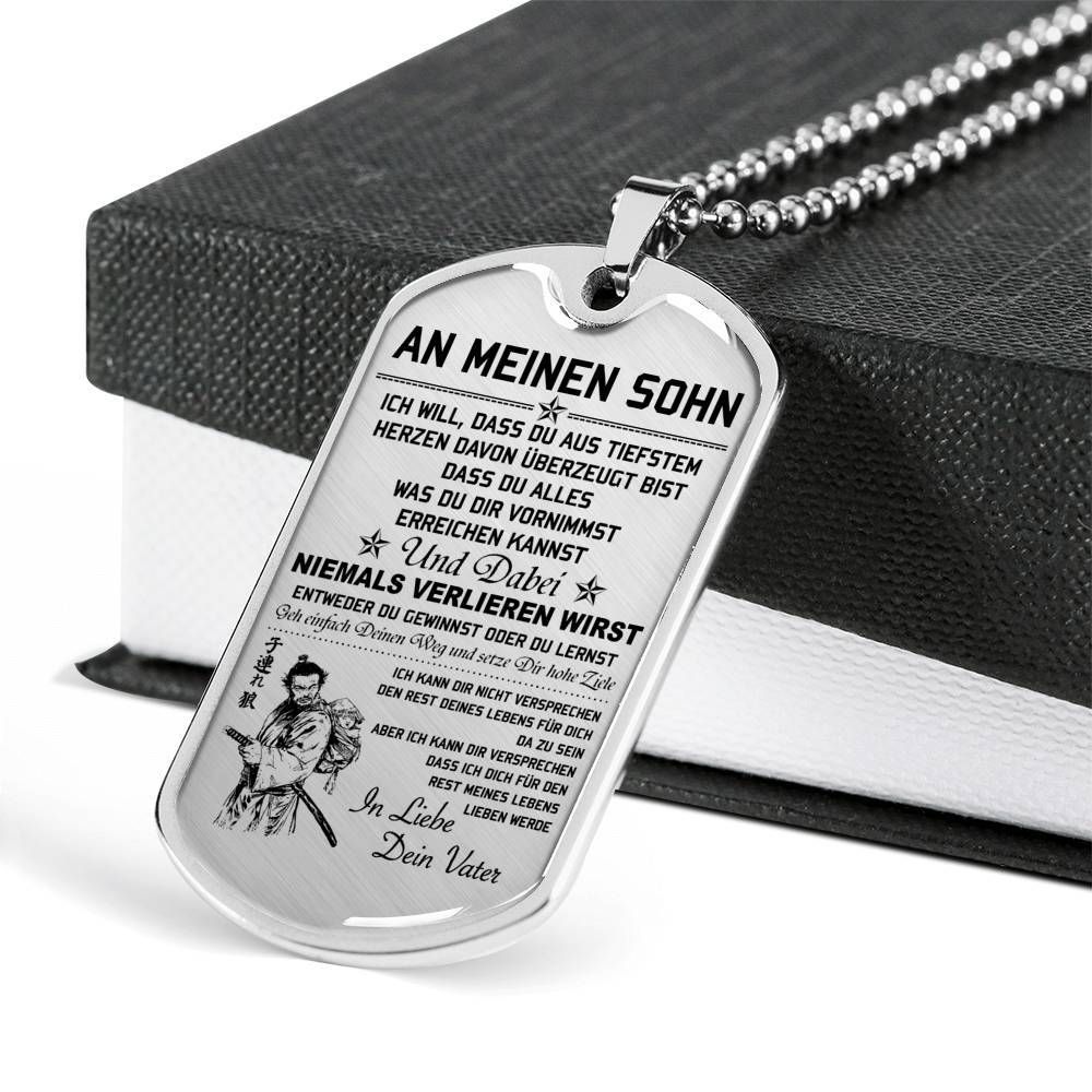 Samurai – Dad To Son – Never Lose – German – Military Ball Chain