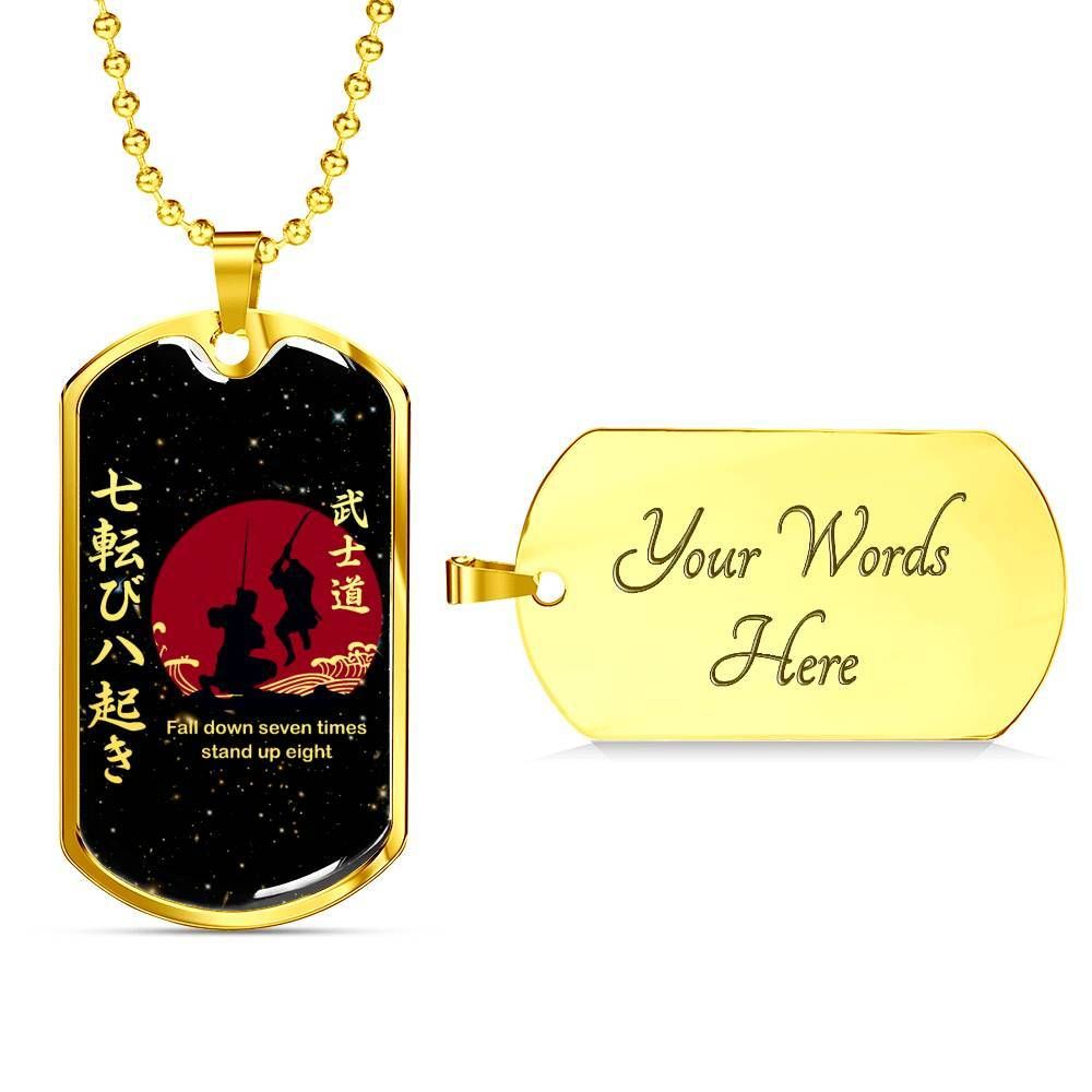 Samurai – Fall Down Seven Times Stand Up Eight – Galaxy – Military Ball Chain