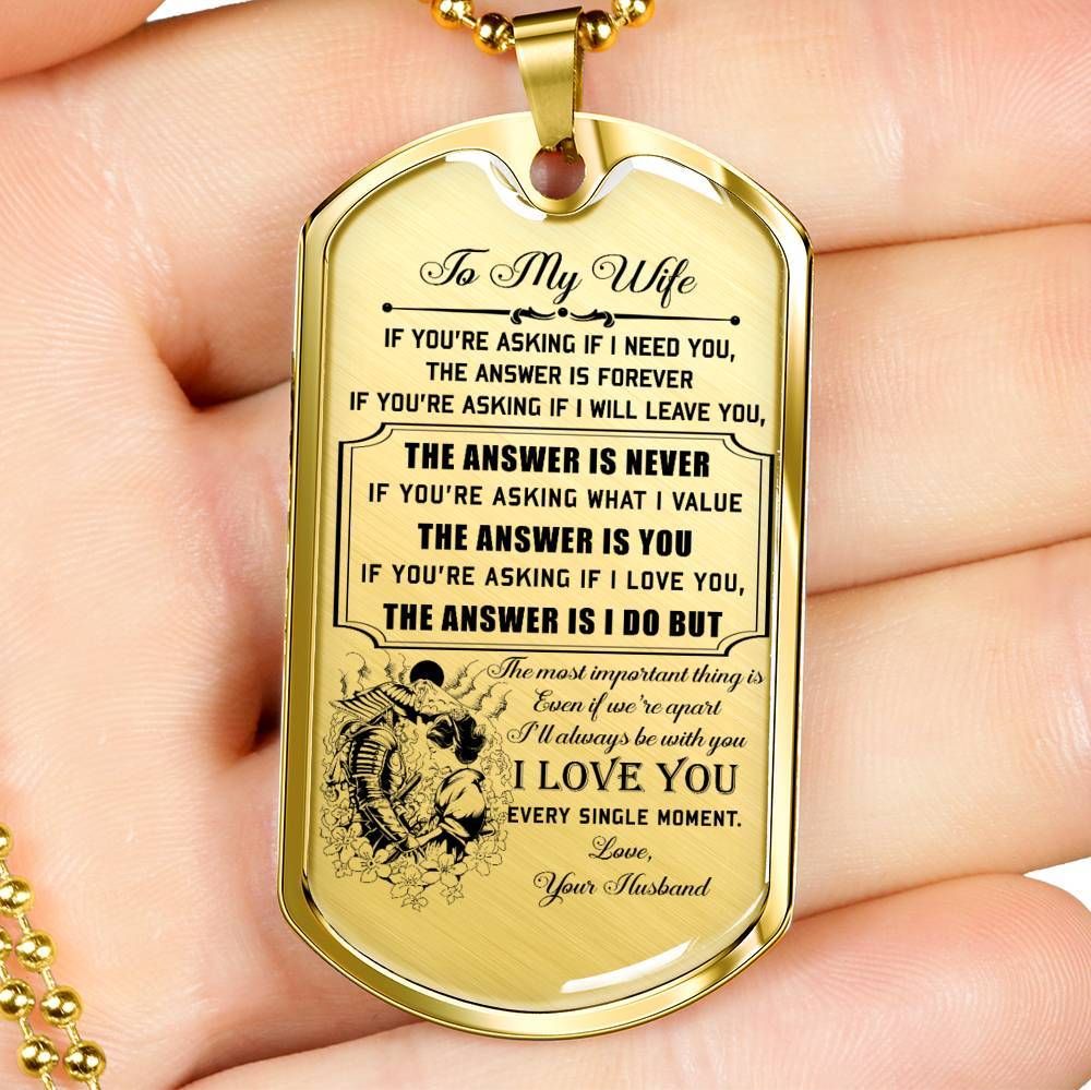 Samurai – Husband To Wife – I Love You Every Single Moment – Military Ball Chain