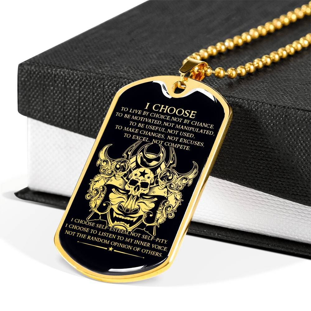 Samurai – I Choose – English – Black – Military Ball Chain